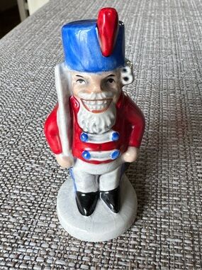 Vintage Goebel Ceramic Nutcracker Figurine in Red, Blue, White. Pristine shape!